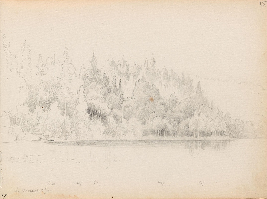 Fra Semsvannet by Ханс Гуде, 1854 — digital art print download