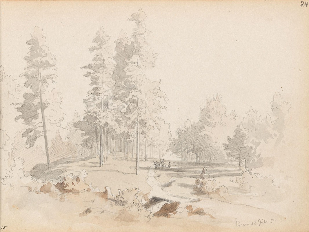 Fra Skien by Ханс Гуде, 1854 — digital art print download
