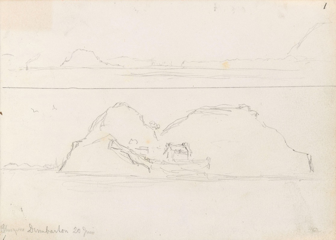 Kystparti ved Glasgow; Dumbarton Rock — Ханс Гуде