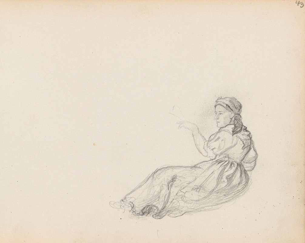 Liggende kvinnefigur by Ханс Гуде, 1854 — digital art print download