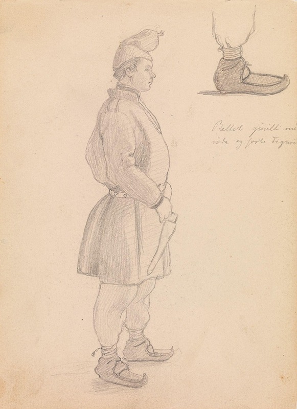 Mann i folkedrakt by Ханс Гуде, 1845 — digital art print download