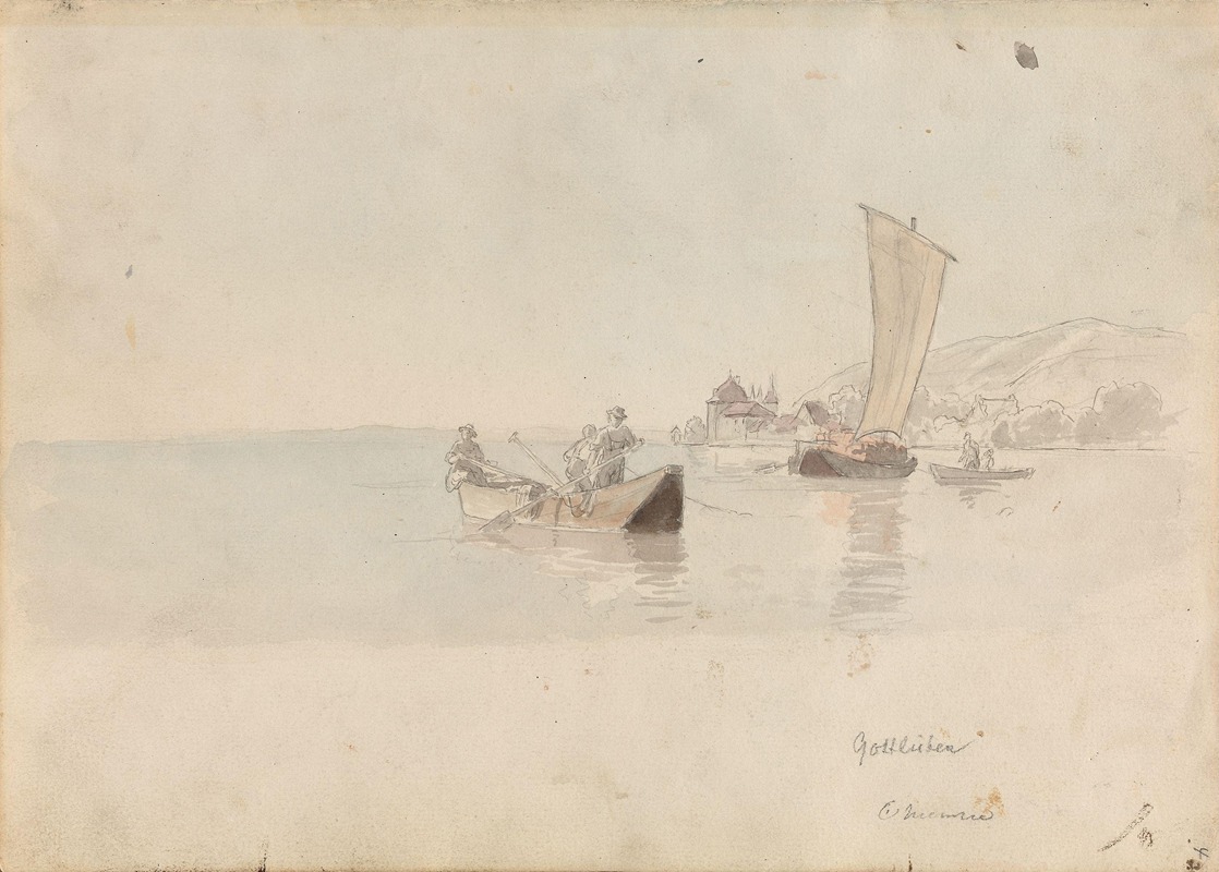 Rhinen ved Gottlieben by Ханс Гуде, 1871 — digital art print download