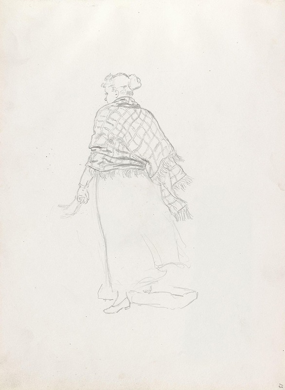Ryggvendt kvinnefigur by Ханс Гуде, 1885 — digital art print download