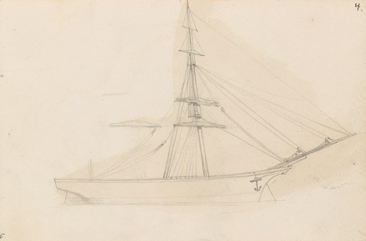 Seilskip by Ханс Гуде, 1873 — digital art print download