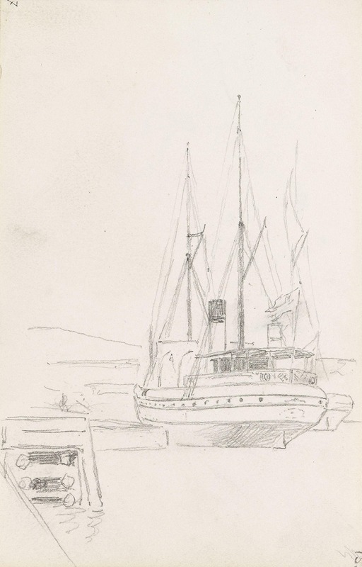 Steamship in port by Ханс Гуде — digital art print download