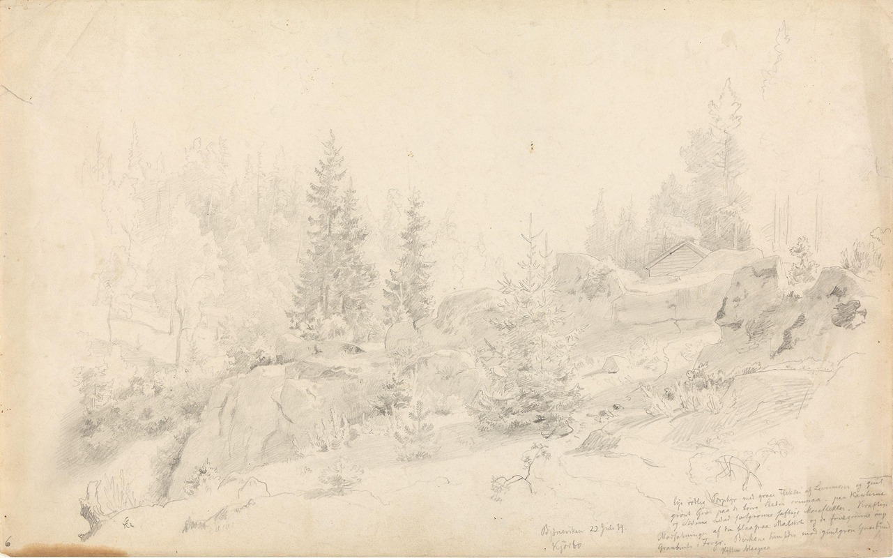 Woodland Scene by Ханс Гуде, 1854 — digital art print download