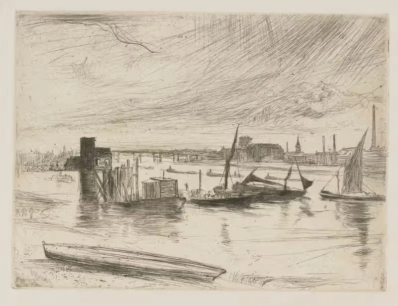 Рассвет в Баттерси (пристань Кадоган) by Джеймс Абботт МаКнилл Уистлер, 1863 — digital art print download