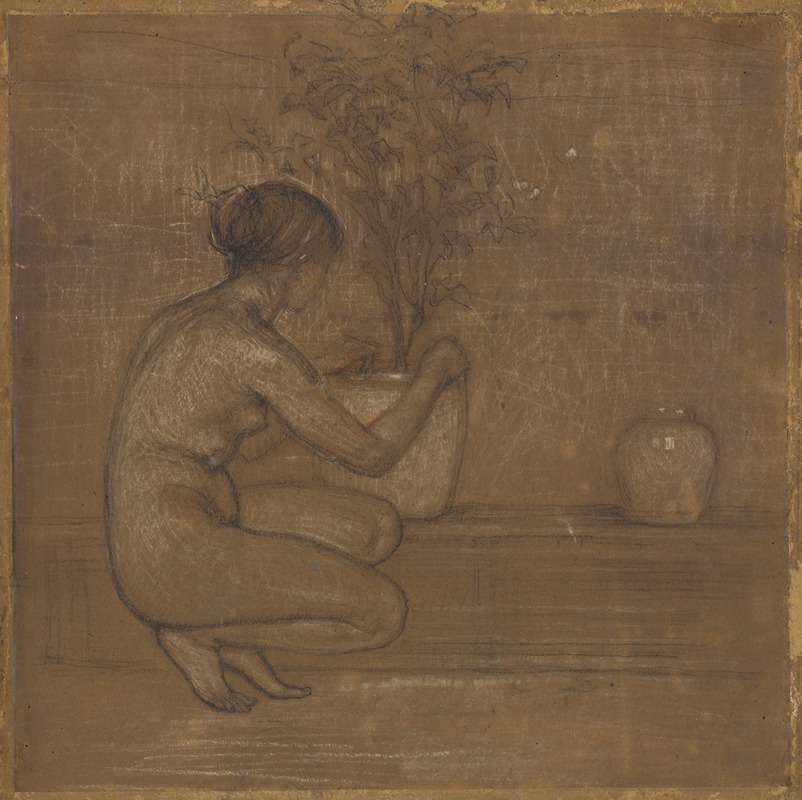 Crouching Figure. Study for The White Symphony; Three Girls — Джеймс Абботт МаКнилл Уистлер