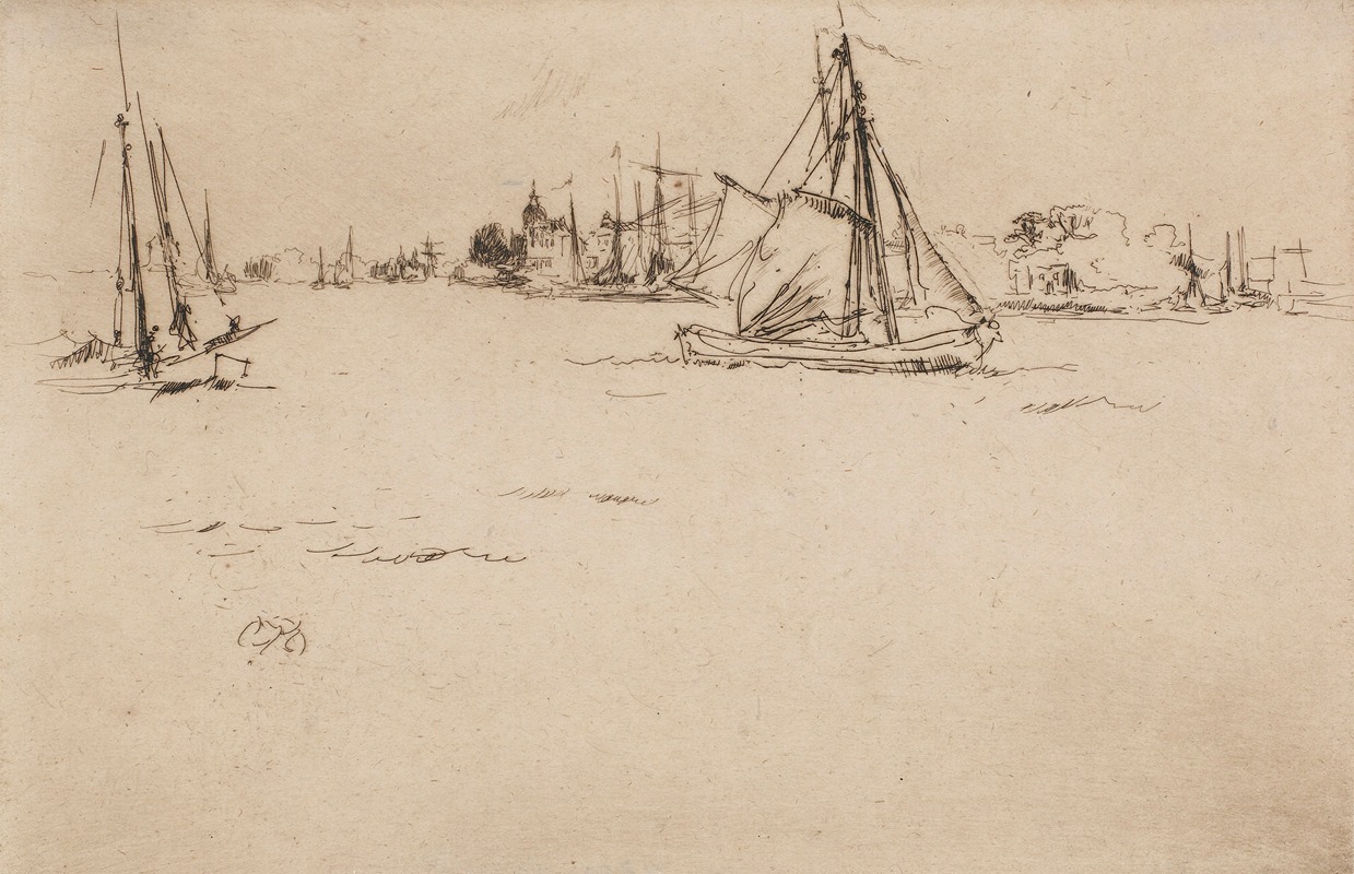 Dordrecht by Джеймс Абботт МаКнилл Уистлер, 1884 — digital art print download