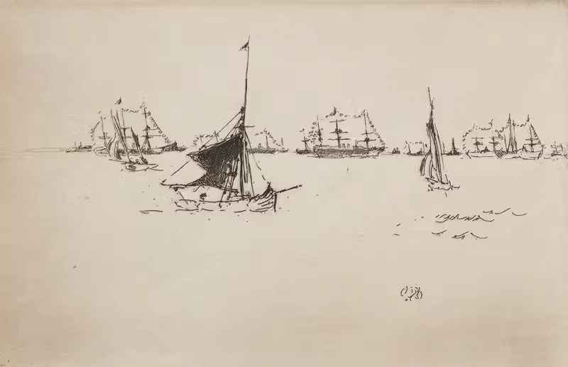 Флот Ее Величества; Вечер by Джеймс Абботт МаКнилл Уистлер, 1887 — digital art print download