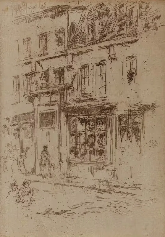 Улица Пти Рю О Бёрр, Брюссель by Джеймс Абботт МаКнилл Уистлер, 1887 — digital art print download