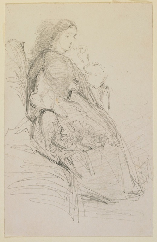 Seated woman, smoking by Джеймс Абботт МаКнилл Уистлер, 1858-1859 — digital art print download