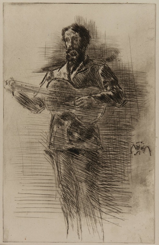 The Guitar Player (M.W. Ridley) by Джеймс Абботт МаКнилл Уистлер, 1875 — digital art print download