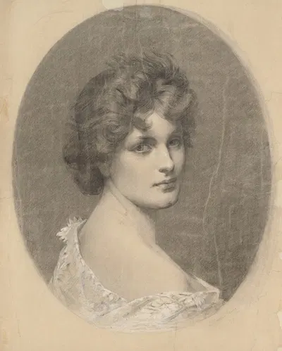 Portrait of a Young Lady by Джули Вильгельмина Хаген-Шварц, 1887 — digital art print download