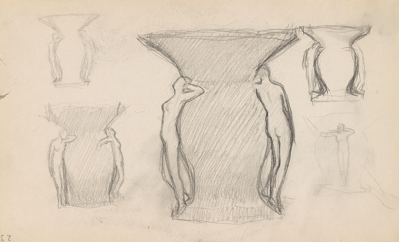 Utkast til vase by Signe Scheel, 1893 — digital art print download