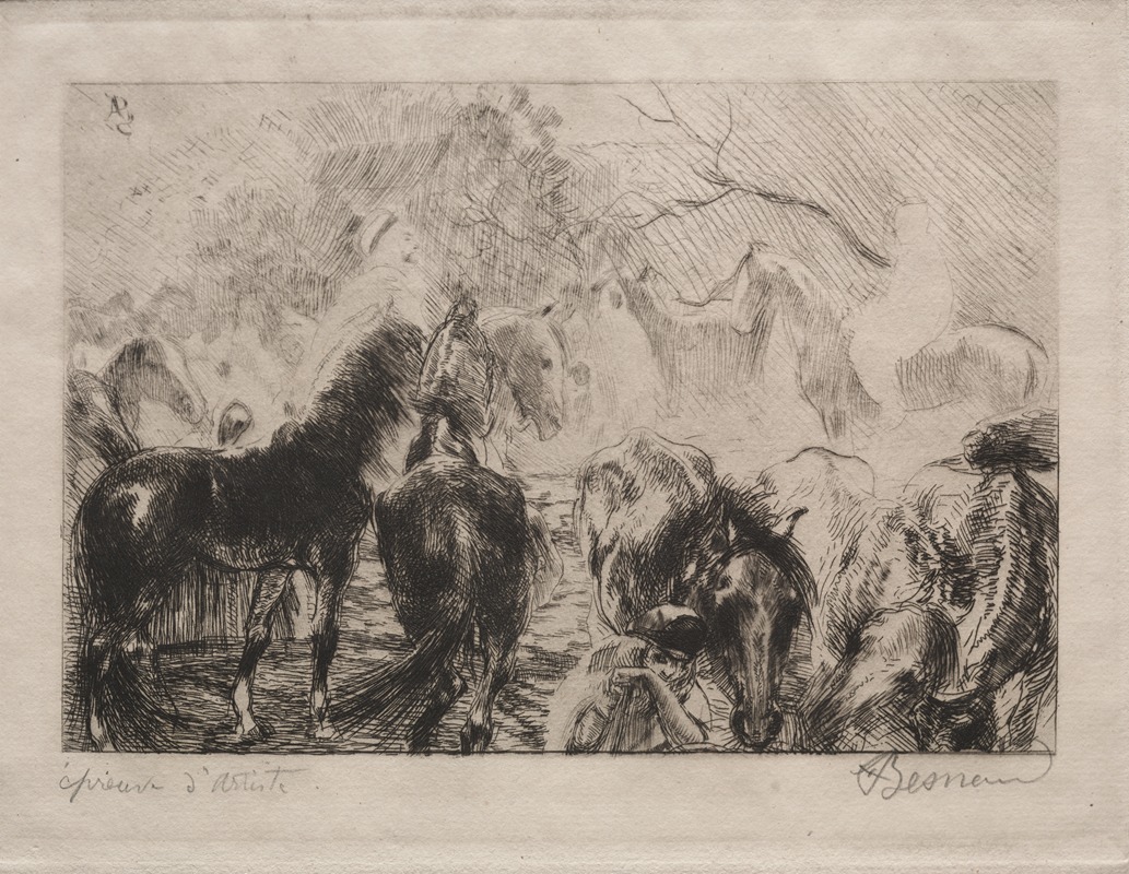 Horse Market in Algiers — Альбер Безнар