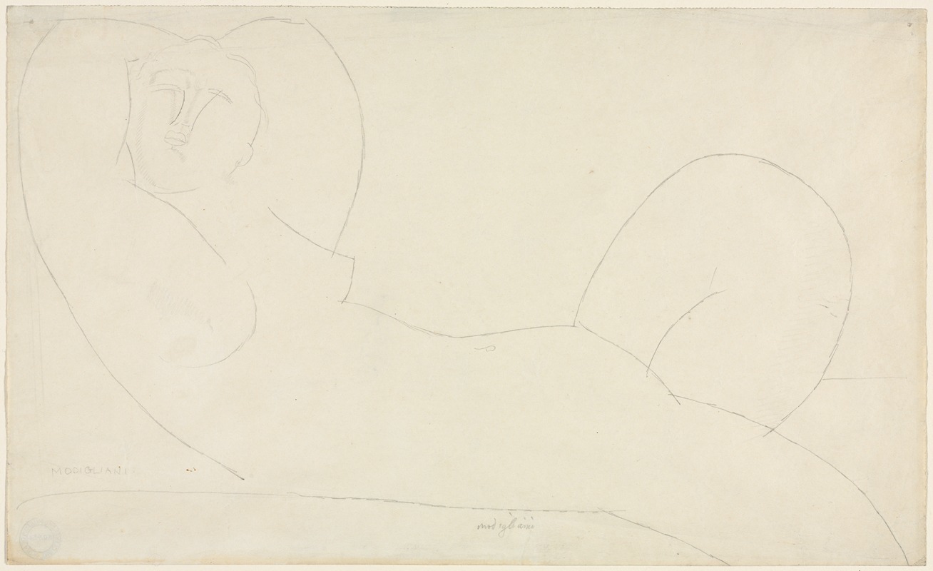 Reclining Female Nude by Амедео Модильяни, 1914 — digital art print download