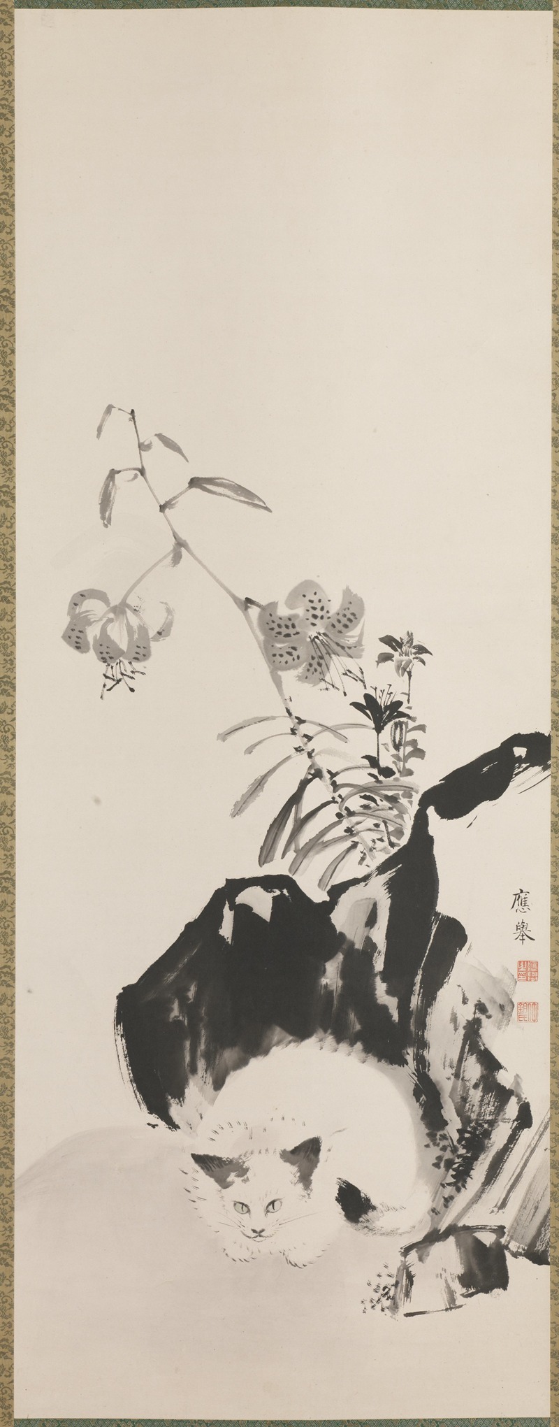 Cat and Goose by Маруяма Окё — digital art print download