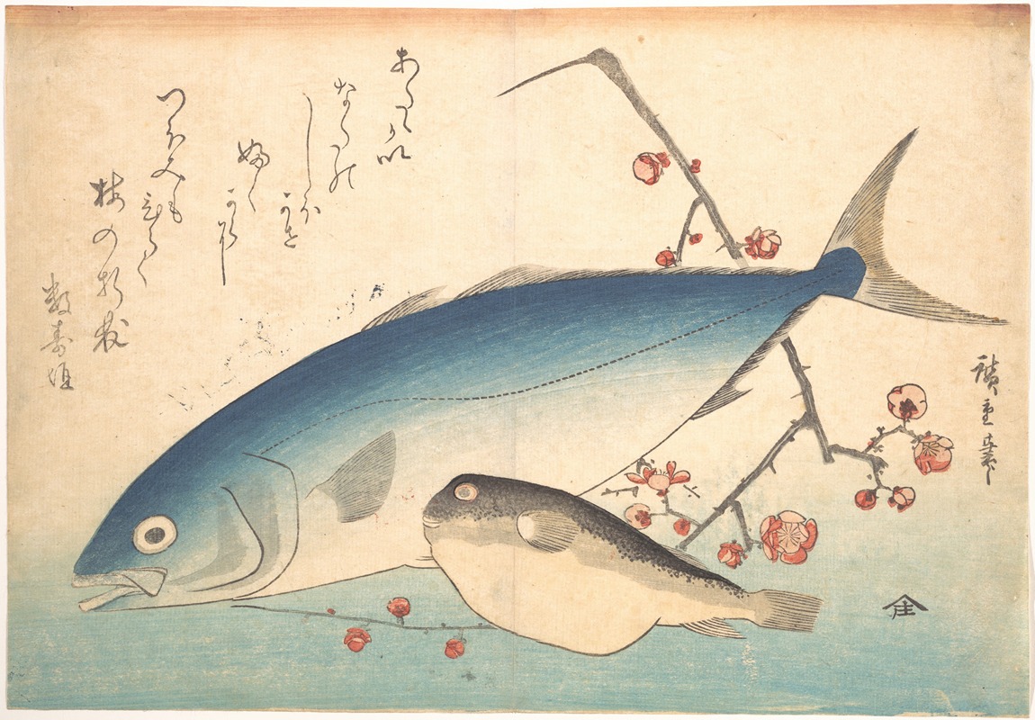 Fugu and Inada Fish by Утагава Хиросигэ — digital art print download
