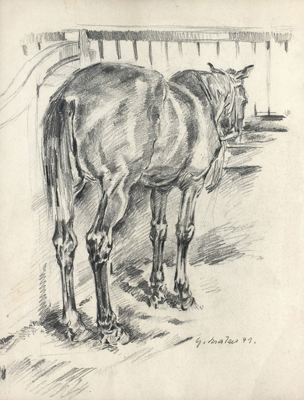 Pferd im Stall by Август Кратцер, 1941 — digital art print download
