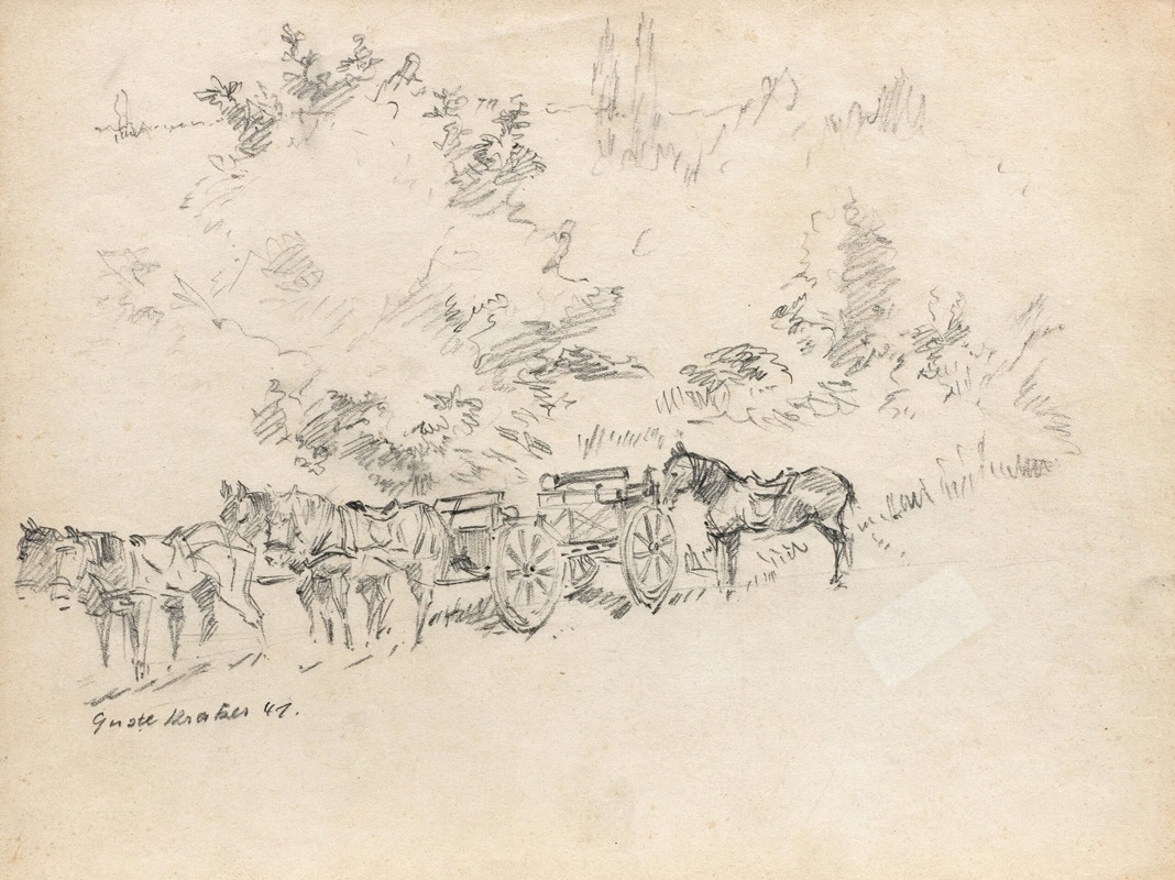 Pferdekutsche by Август Кратцер, 1941 — digital art print download