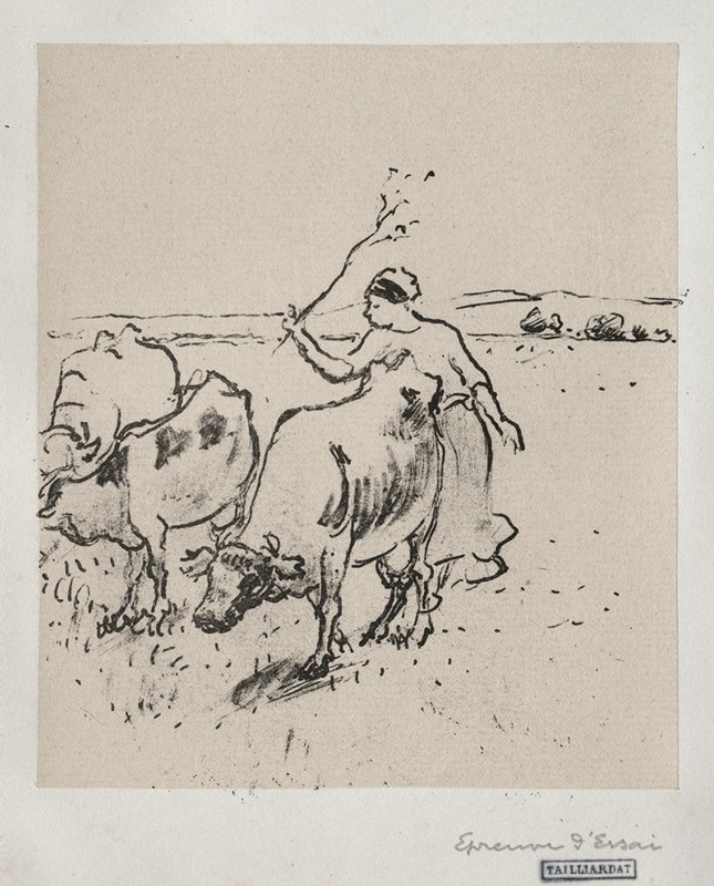 Cowherder by Камиль Писсарро, c. 1899 — digital art print download