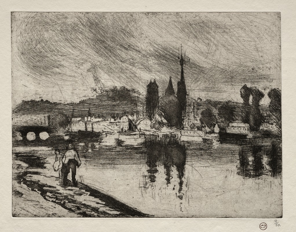 View of Rouen by Камиль Писсарро, 1884 — digital art print download