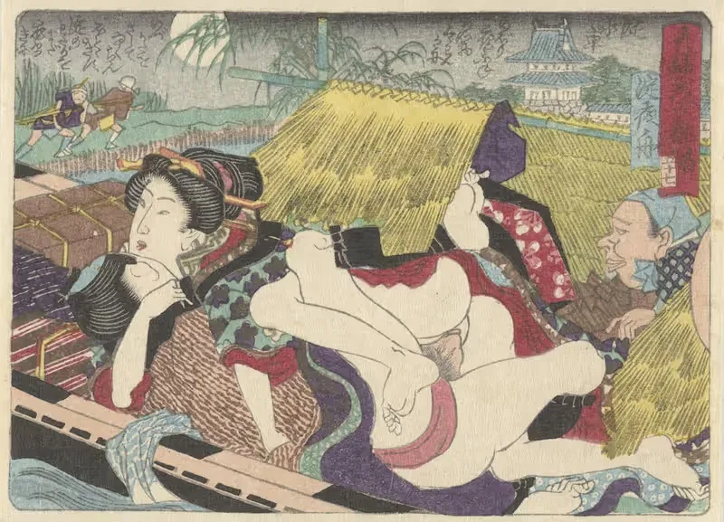 Паром в зоне отдыха Ёдо by Утагава Кунисада, 1835-1845 — digital art print download
