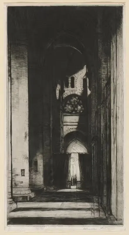 Аббатство Тьюксбери by Дэвид Янг Кэмерон, 1915 — digital art print download