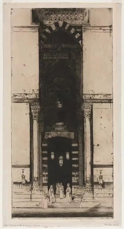 Дверь мечети, Каир by Дэвид Янг Кэмерон, 1910 — digital art print download