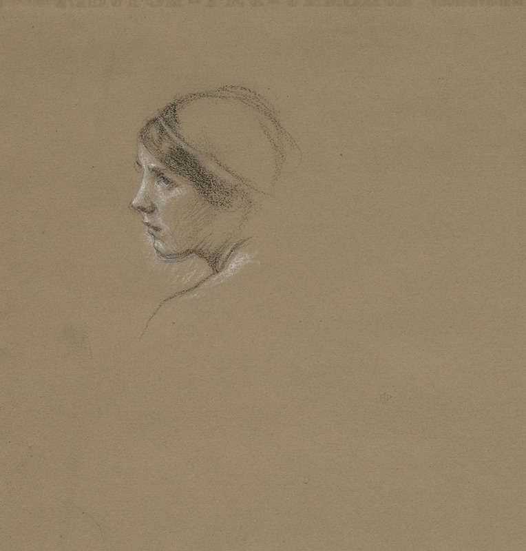 Head study of a young woman — Edward John Poynter