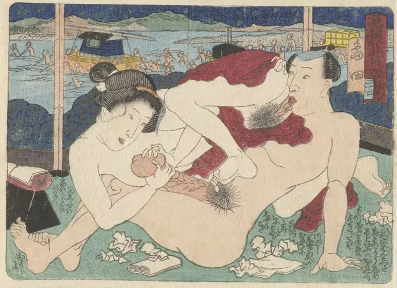 The Shimada rest area by Utagawa Kunisada (Toyokuni III), 1835-1845 — digital art print download