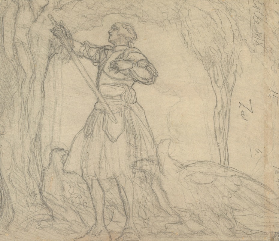 A knight before a vision of Christ — Franz von Bayros