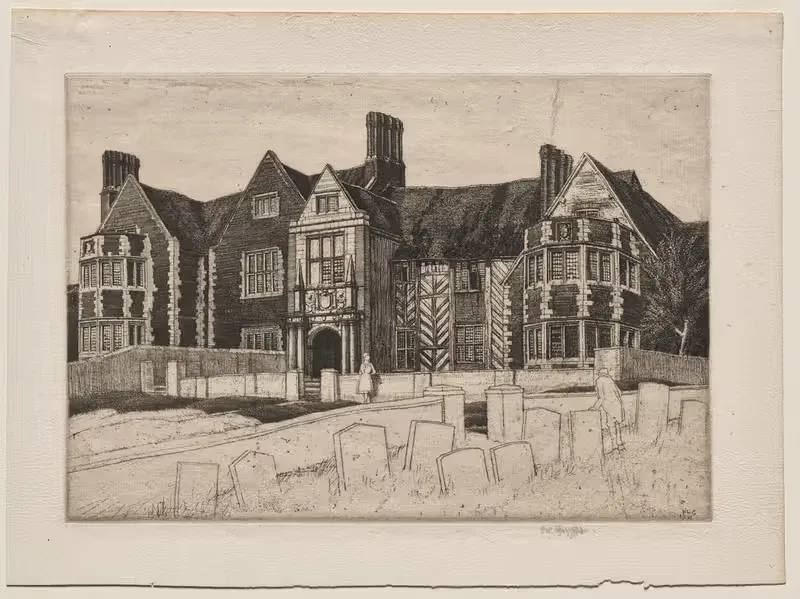 Ragdale Hall by Frederick Landseer Maur Griggs, 1937 — digital art print download