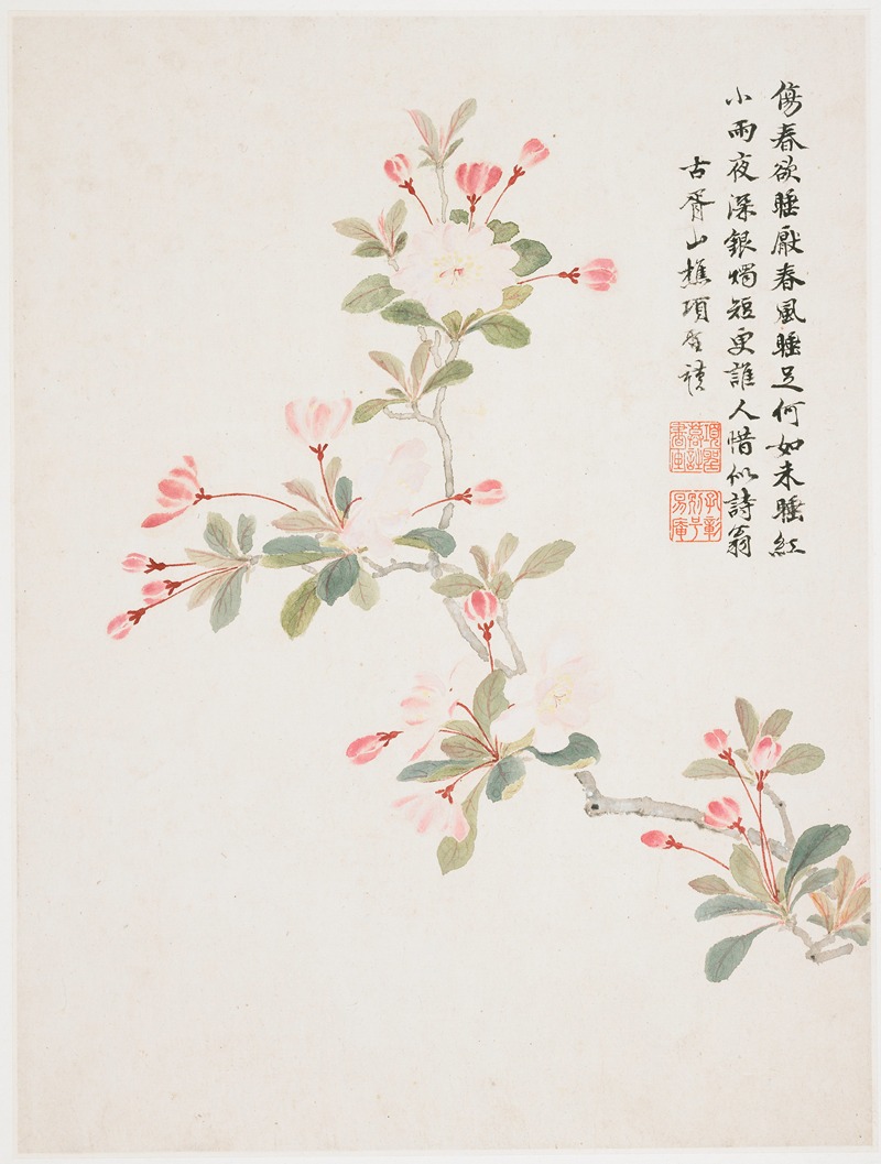 Crab-apple Blossom by Xiang Shengmo, 1656 — digital art print download