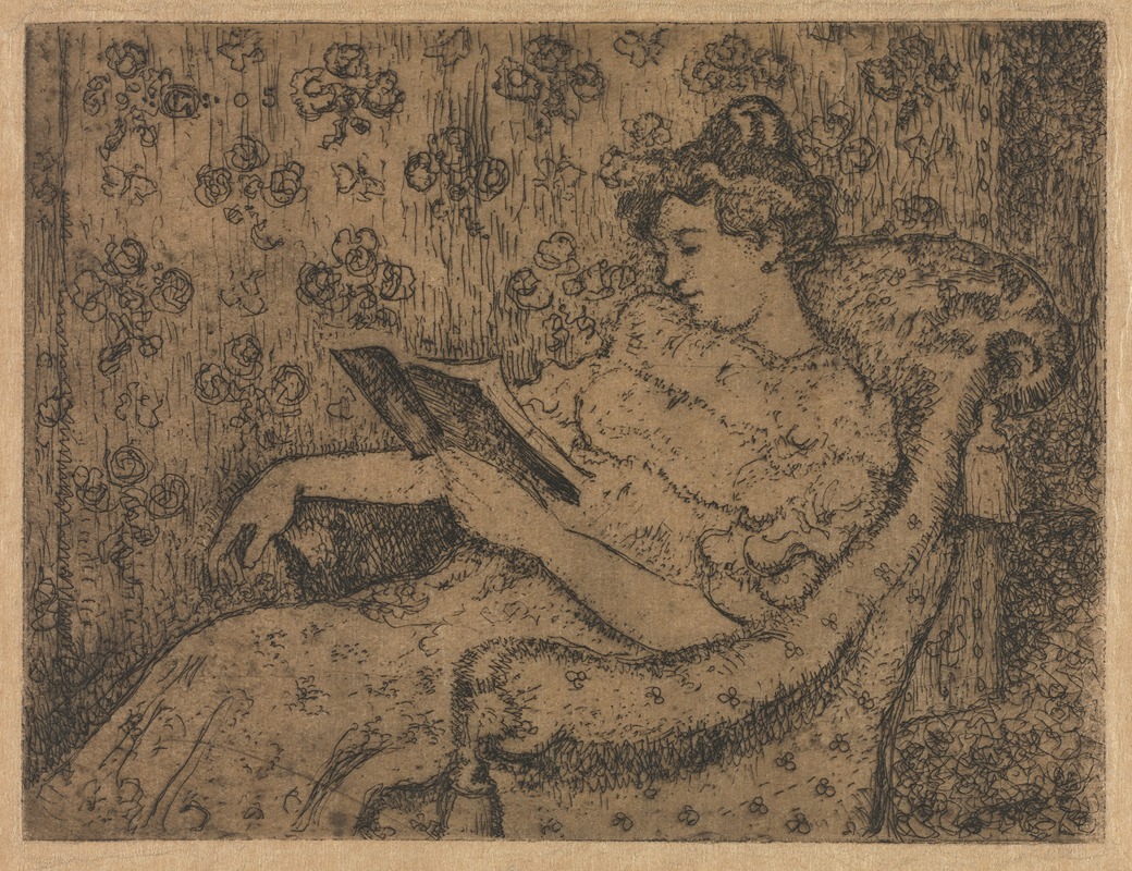 Woman Sitting Reading by Жорж Леммен, 1905 — digital art print download