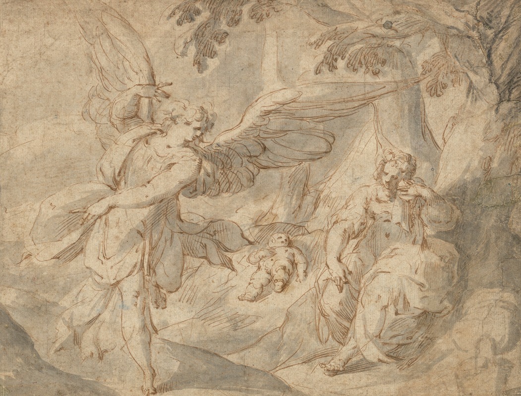 Hagar and the angel by Hans Speckaert — digital art print download