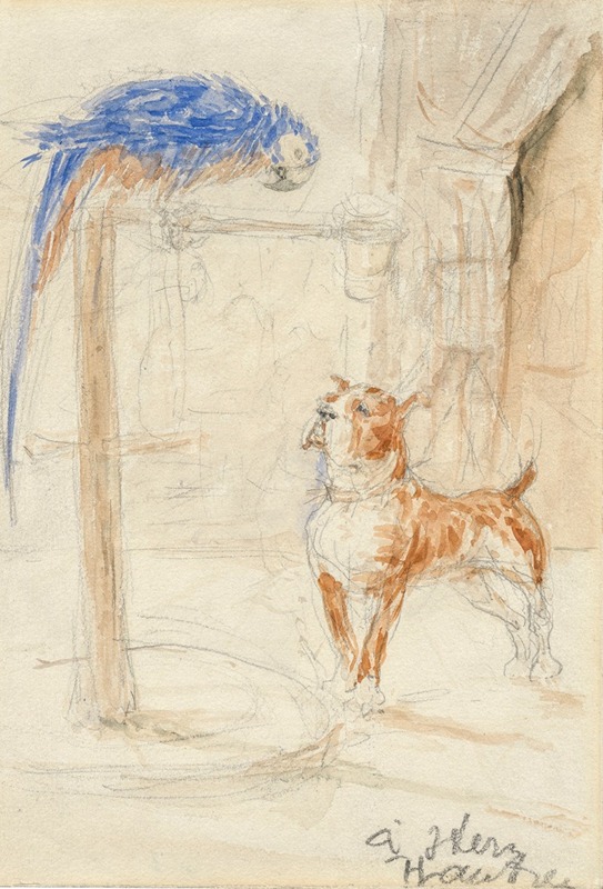 Perroquet et chien by Анри де Тулуз-Лотрек — digital art print download