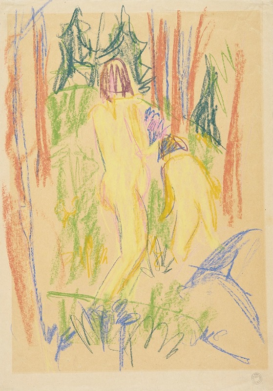 Zwei Mädchen im Wald by Герман Шерер, 1923-1924 — digital art print download