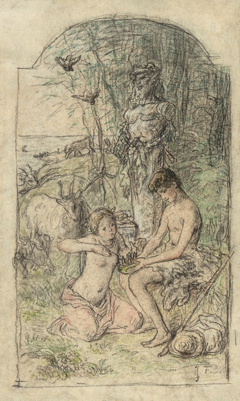 Daphnis and Chloé by Жан-Франсуа Миле — digital art print download