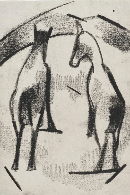 Ohne Titel (Zwei Pferden) by Курт Швиттерс, 1918 — digital art print download