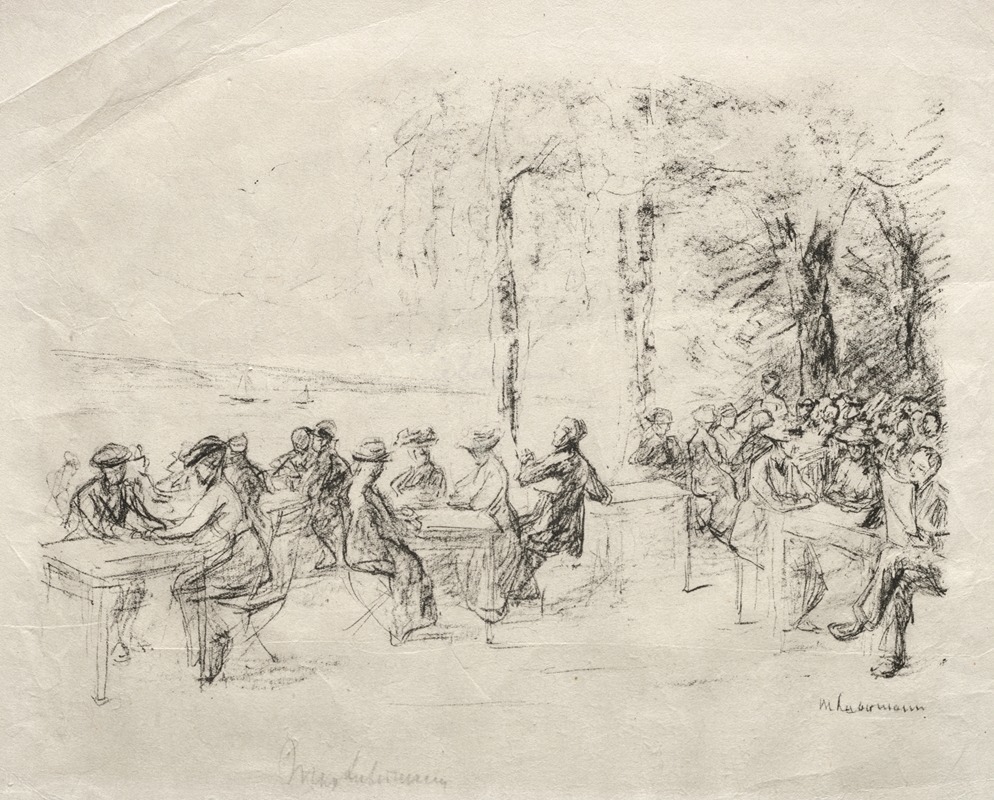 Cafe on the Havel by Макс Либерман, 1916 — digital art print download