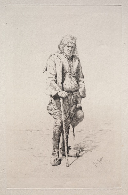Man with Walking Stick by Мортимер Менпес — digital art print download