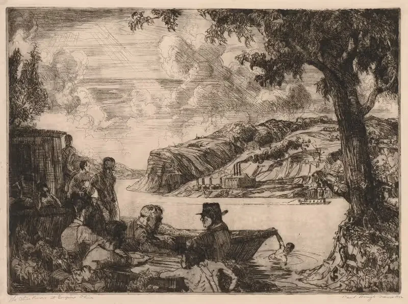 Река Огайо в Эмпайре, Огайо by Пол Б. Трэвис, 1922 — digital art print download