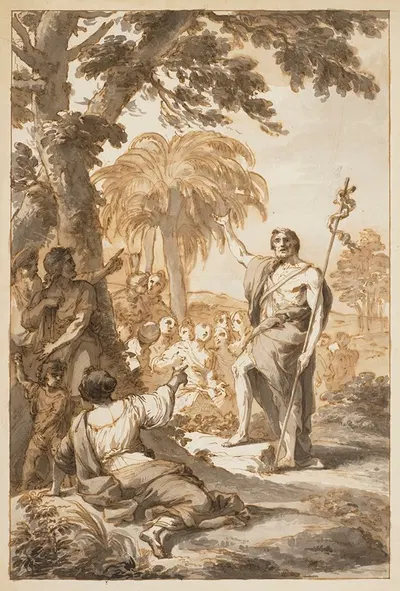 Saint John the Baptist preaching in the wilderness by Pietro Fancelli — digital art print download