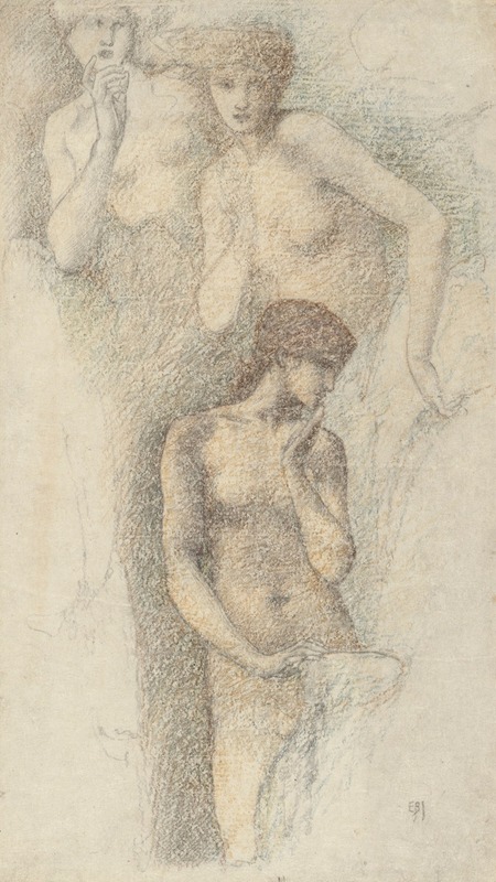 Study of Hill Fairies by Сэр Эдвард Коли Берн-Джонс — digital art print download