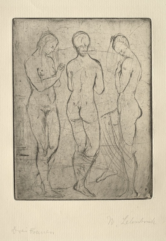 Three Women by Вильгельм Лембрук, 1912 — digital art print download