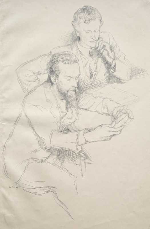 Ricketts and Shannon by Уильям Ротенштейн, 1897 — digital art print download