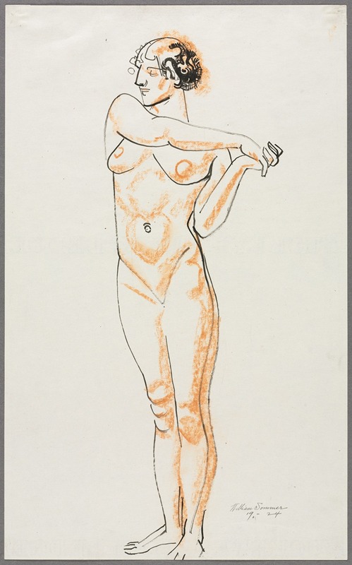 Female Nude by Уильям Соммер, 1924 — digital art print download