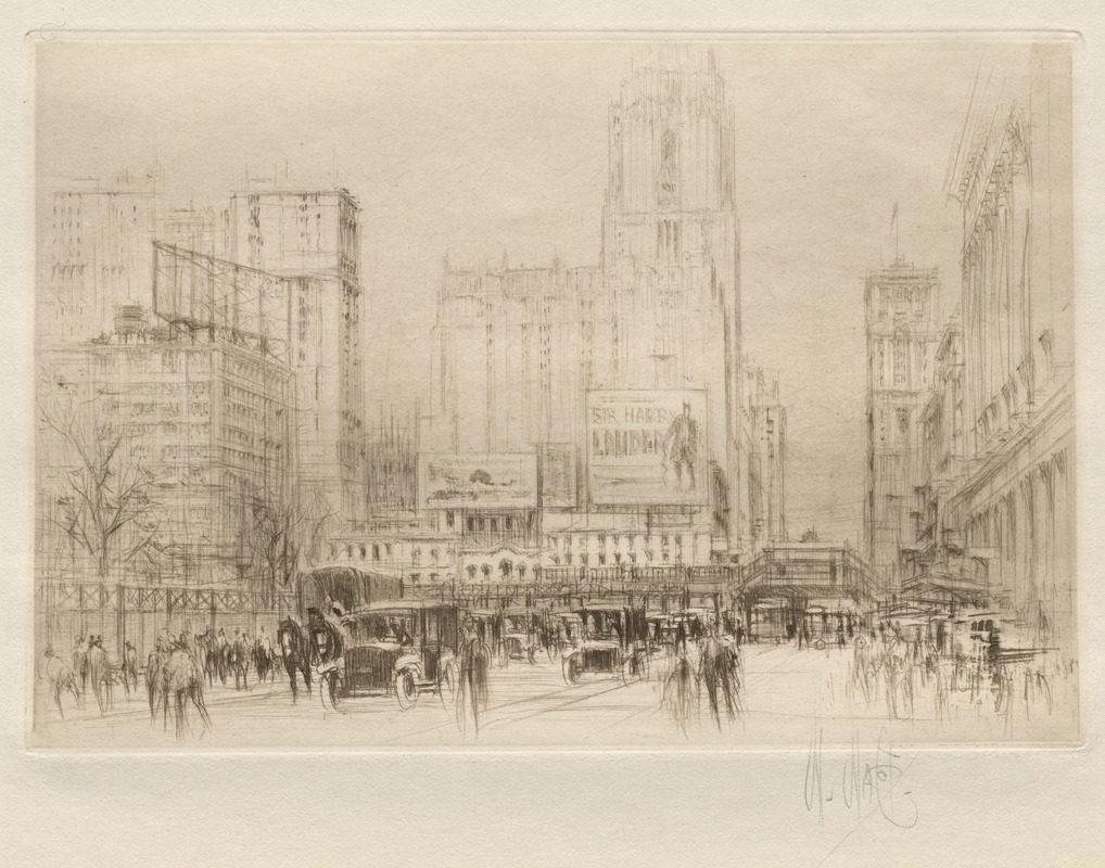 Forty-second Street NY by Уильям Уолкот, 1923 — digital art print download
